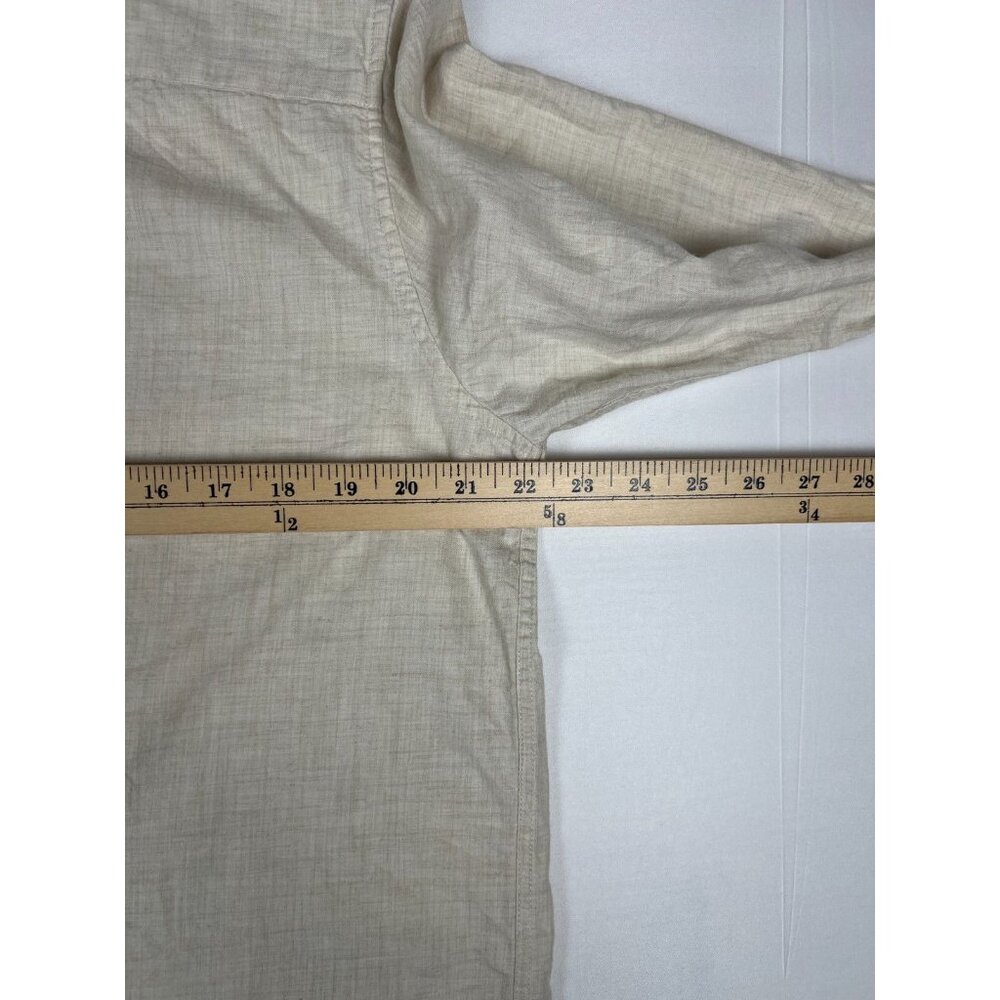 Patagonia Men's Large Linen Organic Cotton Long Sleeve Button Up Shirt Beige - Picture 9 of 12